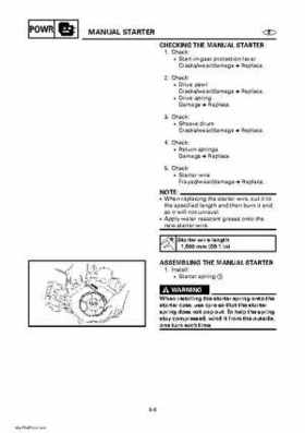 Yamaha Outboard Motors Factory Service Manual F6 and F8, Page 192