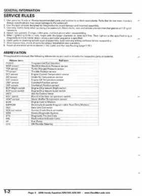 2008 Honda Aquatrax ARX1500T3/T3D factory service manual, Page 5