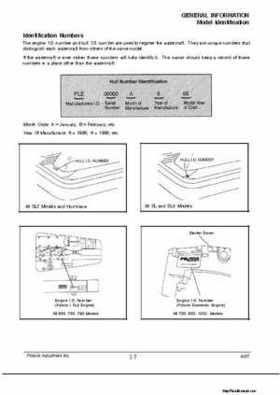 1992-1998 Polaris Personal Watercraft Service Manual PN 9912201, Page 14