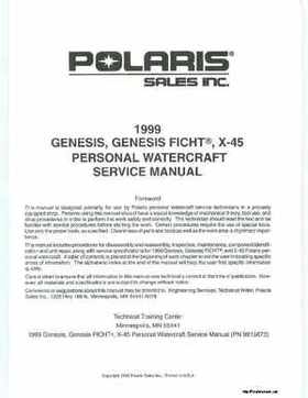 1999 Polaris PWC Genesis, Ficht, X-45 Service Manual, Page 2