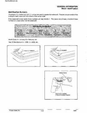 2000 Polaris Virage TX, SLX, Pro 1200, Genesis, Genesis FFI Personal Watercraft Service Manual, Page 7