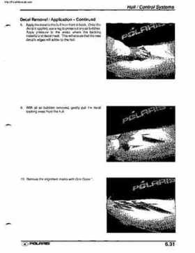 2001 Polaris SLX, PRO 1200, Virage TX, Genesis, Virage TXi, Genesis i Personal Watercraft Service Manual, Page 256