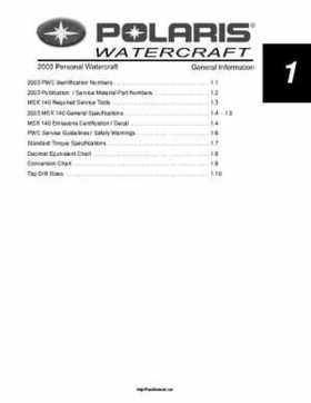 2003 Polaris MSX 140 Personal Watercraft Service Manual, Page 5