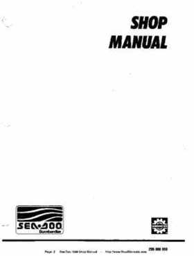 Bombardier SeaDoo 1989 factory shop manual, Page 2