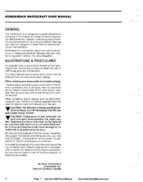 Bombardier SeaDoo 1990 factory shop manual, Page 7