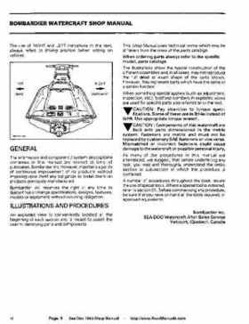 Bombardier SeaDoo 1993 factory shop manual, Page 8