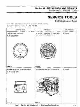 Bombardier SeaDoo 1993 factory shop manual, Page 9