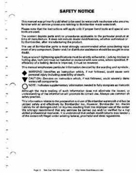 Bombardier SeaDoo 1994 factory shop manual, Page 5
