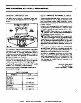Bombardier SeaDoo 1994 factory shop manual, Page 8