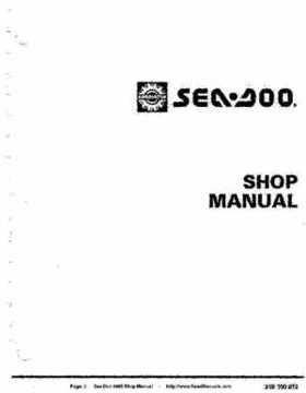 Bombardier SeaDoo 1995 factory shop manual, Page 2