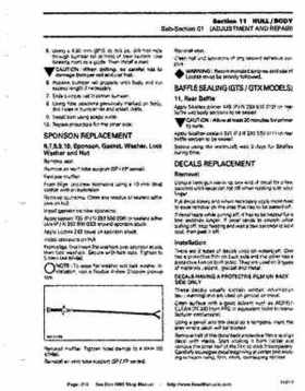 Bombardier SeaDoo 1995 factory shop manual, Page 214