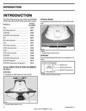 Bombardier SeaDoo 2000 factory shop manual volume 1, Page 9
