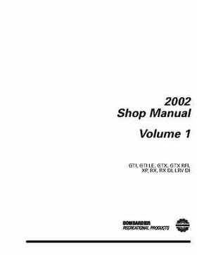 Bombardier SeaDoo 2002 factory shop manual volume 1, Page 2