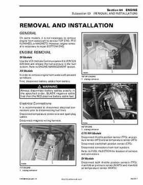 Bombardier SeaDoo 2002 factory shop manual volume 1, Page 87