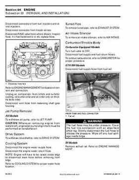 Bombardier SeaDoo 2002 factory shop manual volume 1, Page 88