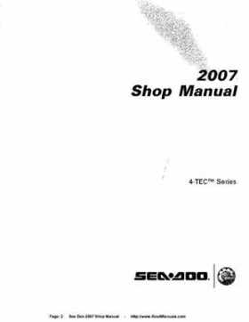 Bombardier SeaDoo 2007 factory shop manual, Page 2