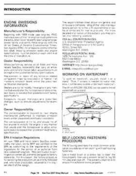 Bombardier SeaDoo 2007 factory shop manual, Page 16