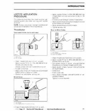 Bombardier SeaDoo 2007 factory shop manual, Page 17