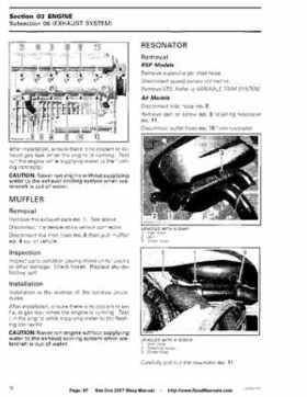 Bombardier SeaDoo 2007 factory shop manual, Page 97