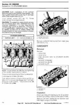 Bombardier SeaDoo 2007 factory shop manual, Page 150