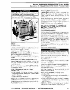 Bombardier SeaDoo 2007 factory shop manual, Page 206