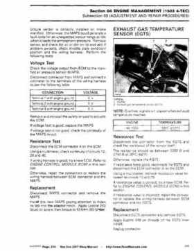 Bombardier SeaDoo 2007 factory shop manual, Page 216