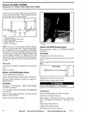 Bombardier SeaDoo 2007 factory shop manual, Page 227