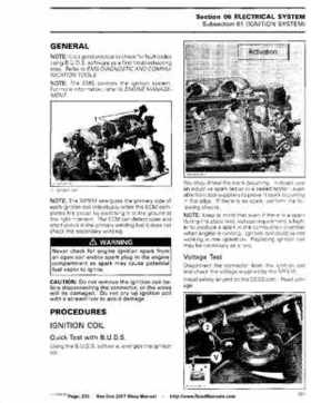 Bombardier SeaDoo 2007 factory shop manual, Page 233