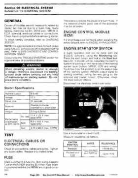 Bombardier SeaDoo 2007 factory shop manual, Page 251