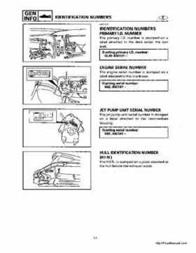 1998-2000 Yamaha WaveRunner GP800 Factory Service Manual, Page 9
