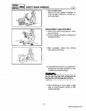 1998-2000 Yamaha WaveRunner GP800 Factory Service Manual, Page 12