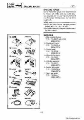 1998-2004 Yamaha WaveRunner XL700 XL760 XL1200 Factory Service Manual, Page 13