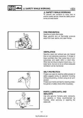 2004 Yamaha WaveRunner VX110 Sport and VX110 Deluxe Service Manual, Page 11