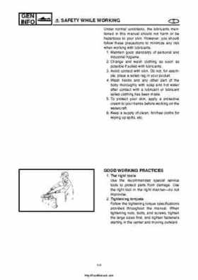 2004 Yamaha WaveRunner VX110 Sport and VX110 Deluxe Service Manual, Page 12