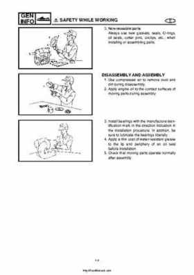 2004 Yamaha WaveRunner VX110 Sport and VX110 Deluxe Service Manual, Page 13
