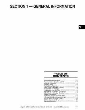 2002 Arctic Cat Snowmobiles Factory Service Manual, Page 3