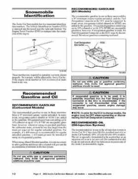 2002 Arctic Cat Snowmobiles Factory Service Manual, Page 4