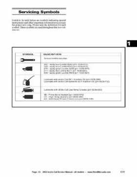 2002 Arctic Cat Snowmobiles Factory Service Manual, Page 13