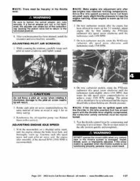 2002 Arctic Cat Snowmobiles Factory Service Manual, Page 231