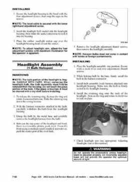 2002 Arctic Cat Snowmobiles Factory Service Manual, Page 435