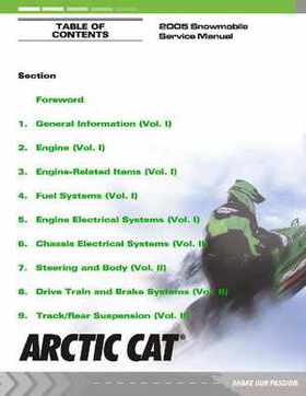 2005 Arctic Cat Snowmobiles Factory Service Manual, Page 1