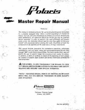 1972-1981 Polaris Snowmobiles Master Repair Manual, Page 1