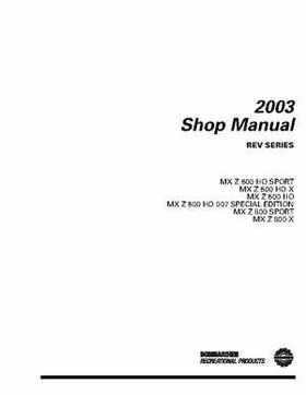 2003 Ski-Doo REV Series Factory Shop Manual, Page 2