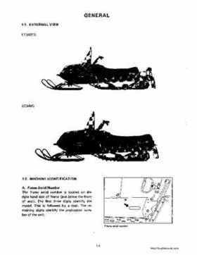 1983-1988 Genuine Yamaha Enticer/Excell III 340 Series Snowmobile Service Manual, Page 3