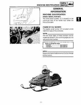 1991-1993 Yamaha Exciter II-570 Service Manual, Page 9