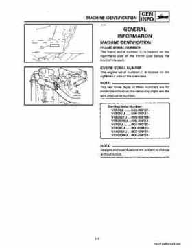 1994-2001 Yamaha Venture/V-Max 500 Series Snowmobile Service Manual, Page 4