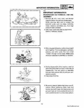 1994-2001 Yamaha Venture/V-Max 500 Series Snowmobile Service Manual, Page 5