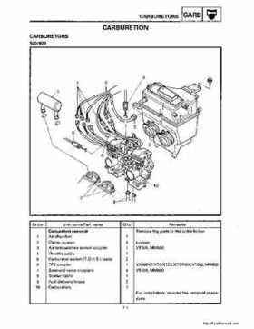 1994-2001 Yamaha Venture/V-Max 500 Series Snowmobile Service Manual, Page 504