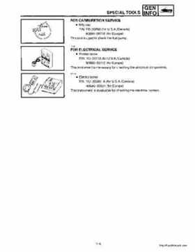 1999-2001 Yamaha Phazer 500 / Venture 500 service manual, Page 11