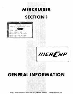 1963-1973 Mercruiser all Engines and Drives Service Manual Books 1 and 2, Page 7